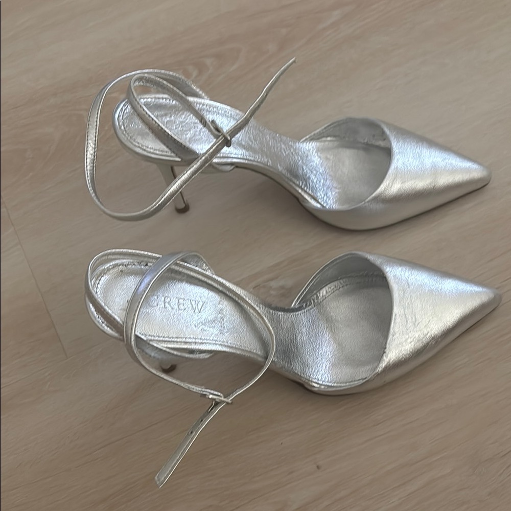J. Crew Silver Heels